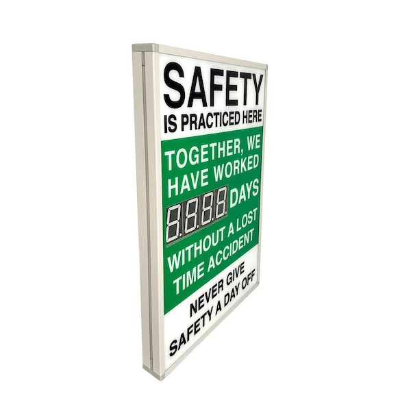 Digital LED Safety Scoreboard Signs with Frame, Safety By Choice Not By Chance